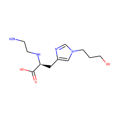 NCCN[C@@H](Cc1cn(CCCO)cn1)C(=O)O ZINC000028864873