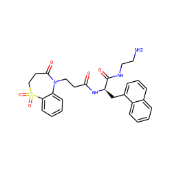 NCCNC(=O)[C@@H](Cc1cccc2ccccc12)NC(=O)CCN1C(=O)CCS(=O)(=O)c2ccccc21 ZINC000028876753