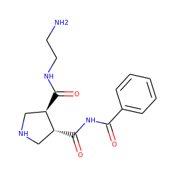 NCCNC(=O)[C@@H]1CNC[C@H]1C(=O)NC(=O)c1ccccc1 ZINC000084728397