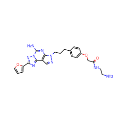 NCCNC(=O)COc1ccc(CCCn2ncc3c2nc(N)n2nc(-c4ccco4)nc32)cc1 ZINC000071341690