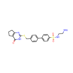 NCCNS(=O)(=O)c1ccc(-c2ccc(CSc3nc4c(c(=O)[nH]3)CCC4)cc2)cc1 ZINC001772642187