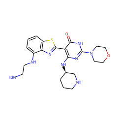 NCCNc1cccc2sc(-c3c(N[C@@H]4CCCNC4)nc(N4CCOCC4)[nH]c3=O)nc12 ZINC001772597441