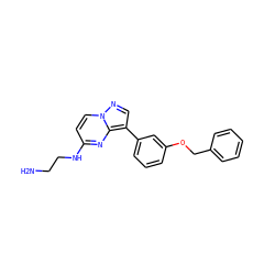 NCCNc1ccn2ncc(-c3cccc(OCc4ccccc4)c3)c2n1 ZINC000096286354