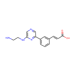 NCCNc1cncc(-c2cccc(/C=C/C(=O)O)c2)n1 ZINC000040379974