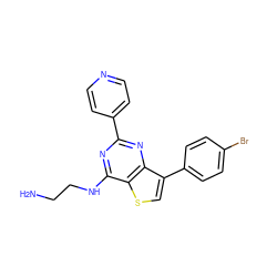 NCCNc1nc(-c2ccncc2)nc2c(-c3ccc(Br)cc3)csc12 ZINC000223687396