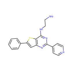 NCCNc1nc(-c2ccncc2)nc2cc(-c3ccccc3)sc12 ZINC000223686819