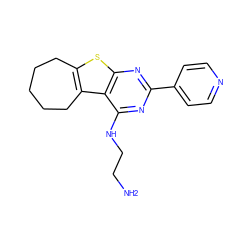 NCCNc1nc(-c2ccncc2)nc2sc3c(c12)CCCCC3 ZINC000205888172