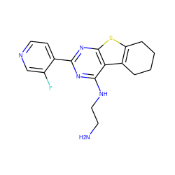 NCCNc1nc(-c2ccncc2F)nc2sc3c(c12)CCCC3 ZINC000223674674