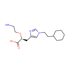 NCCO[C@@H](Cc1cn(CCC2CCCCC2)cn1)C(=O)O ZINC000003816850