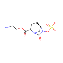 NCCOC(=O)[C@@H]1CC[C@@H]2CN1C(=O)N2OS(=O)(=O)O ZINC000096168663