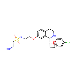 NCCS(=O)(=O)NCCOc1ccc2c(c1)[C@@H](C1(c3ccc(Cl)cc3)CCC1)NCC2 ZINC000114977482