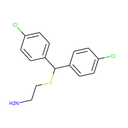 NCCSC(c1ccc(Cl)cc1)c1ccc(Cl)cc1 ZINC000034645156