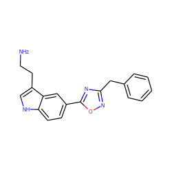 NCCc1c[nH]c2ccc(-c3nc(Cc4ccccc4)no3)cc12 ZINC000000005092