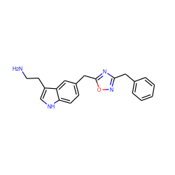 NCCc1c[nH]c2ccc(Cc3nc(Cc4ccccc4)no3)cc12 ZINC000000014695