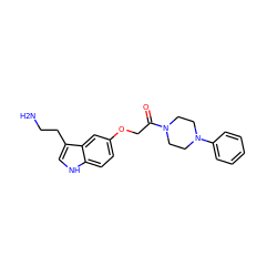 NCCc1c[nH]c2ccc(OCC(=O)N3CCN(c4ccccc4)CC3)cc12 ZINC000003811819