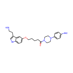 NCCc1c[nH]c2ccc(OCCCCC(=O)N3CCN(c4ccc(N)cc4)CC3)cc12 ZINC000013743217