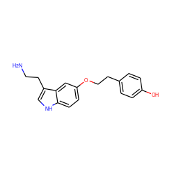 NCCc1c[nH]c2ccc(OCCc3ccc(O)cc3)cc12 ZINC000049114163