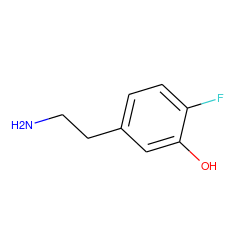 NCCc1ccc(F)c(O)c1 ZINC000006525086