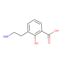 NCCc1cccc(C(=O)O)c1O ZINC000044397553