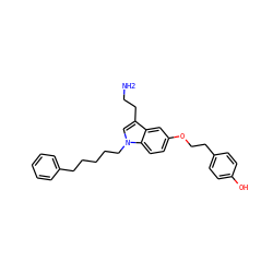 NCCc1cn(CCCCCc2ccccc2)c2ccc(OCCc3ccc(O)cc3)cc12 ZINC000049785022