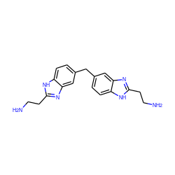 NCCc1nc2cc(Cc3ccc4[nH]c(CCN)nc4c3)ccc2[nH]1 ZINC000006721286