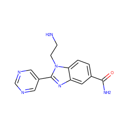 NCCn1c(-c2cncnc2)nc2cc(C(N)=O)ccc21 ZINC000473112933