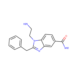 NCCn1c(Cc2ccccc2)nc2cc(C(N)=O)ccc21 ZINC000473112272