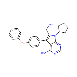 NCc1c(-c2ccc(Oc3ccccc3)cc2)c2c(N)ncnc2n1C1CCCC1 ZINC000026276958