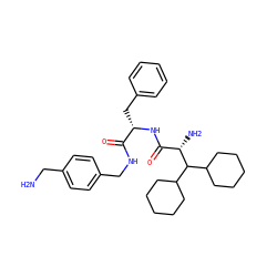 NCc1ccc(CNC(=O)[C@H](Cc2ccccc2)NC(=O)[C@H](N)C(C2CCCCC2)C2CCCCC2)cc1 ZINC001772577421