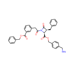 NCc1ccc(COC(=O)[C@@H]2[C@H](Cc3ccccc3)C(=O)N2C(=O)Cc2cccc(C(=O)OCc3ccccc3)c2)cc1 ZINC000029253340