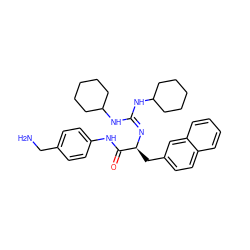 NCc1ccc(NC(=O)[C@H](Cc2ccc3ccccc3c2)N=C(NC2CCCCC2)NC2CCCCC2)cc1 ZINC000029553881