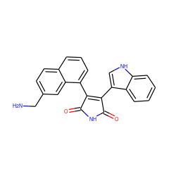 NCc1ccc2cccc(C3=C(c4c[nH]c5ccccc45)C(=O)NC3=O)c2c1 ZINC000035950444