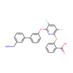 NCc1cccc(-c2cccc(Oc3nc(Oc4ccccc4C(=O)O)c(F)cc3F)c2)c1 ZINC000045283307