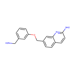 NCc1cccc(OCc2ccc3ccc(N)nc3c2)c1 ZINC000263620228