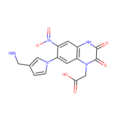 NCc1ccn(-c2cc3c(cc2[N+](=O)[O-])[nH]c(=O)c(=O)n3CC(=O)O)c1 ZINC000013445029