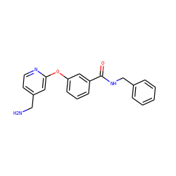 NCc1ccnc(Oc2cccc(C(=O)NCc3ccccc3)c2)c1 ZINC001772638180