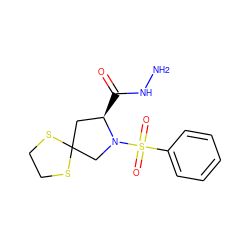 NNC(=O)[C@@H]1CC2(CN1S(=O)(=O)c1ccccc1)SCCS2 ZINC000103249756