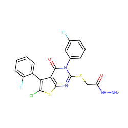 NNC(=O)CSc1nc2sc(Cl)c(-c3ccccc3F)c2c(=O)n1-c1cccc(F)c1 ZINC000028355012