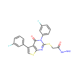 NNC(=O)CSc1nc2scc(-c3cccc(F)c3)c2c(=O)n1-c1cccc(F)c1 ZINC000028349743