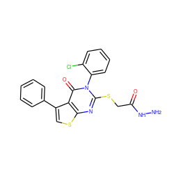 NNC(=O)CSc1nc2scc(-c3ccccc3)c2c(=O)n1-c1ccccc1Cl ZINC000028353709