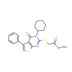 NNC(=O)CSc1nc2scc(-c3ccccc3)c2c(=O)n1C1CCCCC1 ZINC000028346178