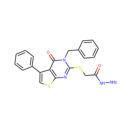 NNC(=O)CSc1nc2scc(-c3ccccc3)c2c(=O)n1Cc1ccccc1 ZINC000028345587