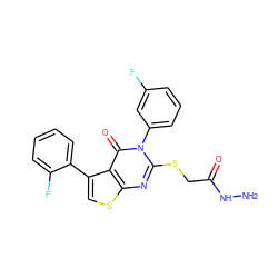 NNC(=O)CSc1nc2scc(-c3ccccc3F)c2c(=O)n1-c1cccc(F)c1 ZINC000028341928