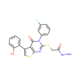 NNC(=O)CSc1nc2scc(-c3ccccc3O)c2c(=O)n1-c1cccc(F)c1 ZINC000028346699