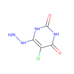 NNc1[nH]c(=O)[nH]c(=O)c1Cl ZINC000014972676