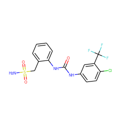 NS(=O)(=O)Cc1ccccc1NC(=O)Nc1ccc(Cl)c(C(F)(F)F)c1 ZINC000084635969