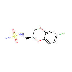 NS(=O)(=O)NC[C@H]1COc2cc(Cl)ccc2O1 ZINC000035940889