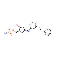 NS(=O)(=O)OC[C@@H]1C[C@@H](Nc2cc(CCc3ccccc3)ncn2)C[C@@H]1O ZINC000114582933