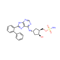 NS(=O)(=O)OC[C@@H]1C[C@@H](Nc2ncnc3[nH]c(-c4ccccc4-c4ccccc4)nc23)C[C@@H]1O ZINC000114584010