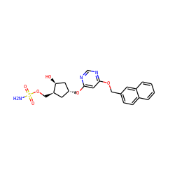 NS(=O)(=O)OC[C@@H]1C[C@@H](Oc2cc(OCc3ccc4ccccc4c3)ncn2)C[C@@H]1O ZINC000114584245